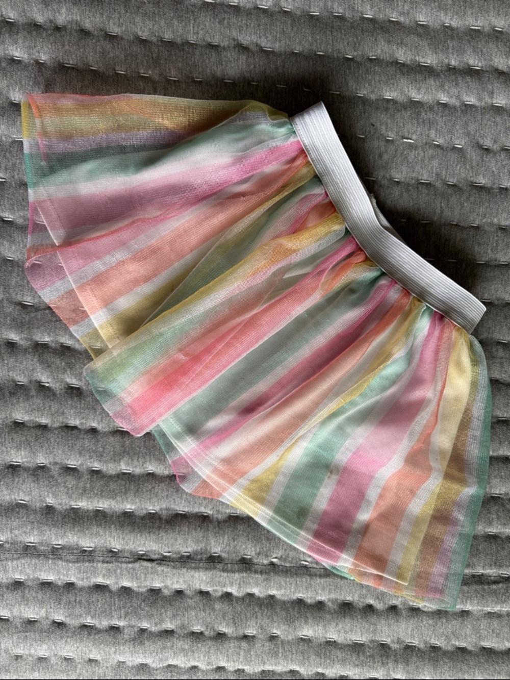 Pastel Striped Circle Skirt - Pink & Multi
